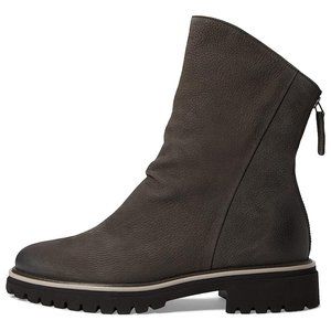 $500 PAUL GREEN NOBU ZIP-UP BOOT IRON GRAINED NUBUCK SLOUCHY PLATFORM 10 (TC23)